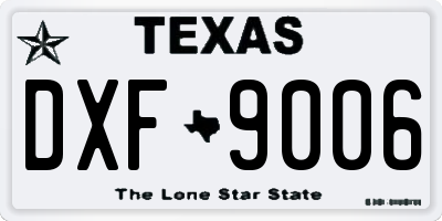 TX license plate DXF9006