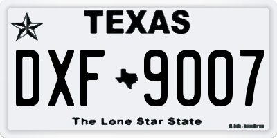 TX license plate DXF9007