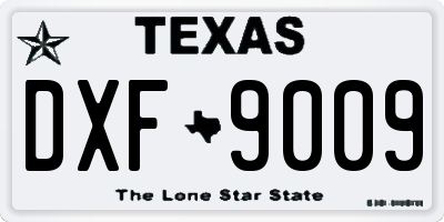TX license plate DXF9009