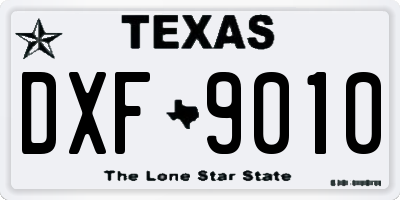 TX license plate DXF9010