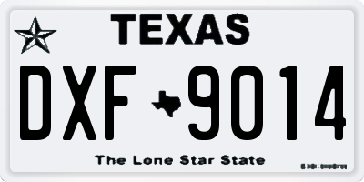 TX license plate DXF9014