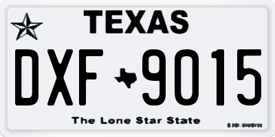 TX license plate DXF9015