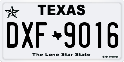 TX license plate DXF9016