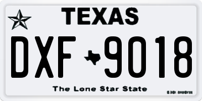TX license plate DXF9018