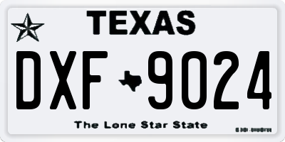 TX license plate DXF9024