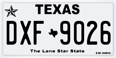 TX license plate DXF9026