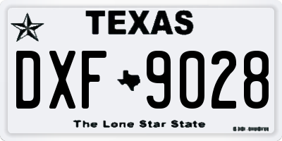 TX license plate DXF9028