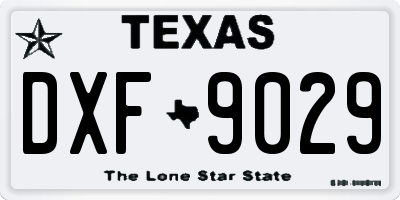 TX license plate DXF9029