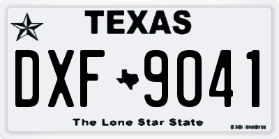 TX license plate DXF9041