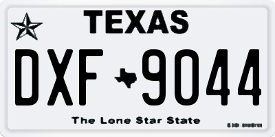 TX license plate DXF9044