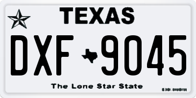 TX license plate DXF9045