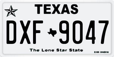TX license plate DXF9047