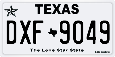 TX license plate DXF9049