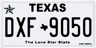 TX license plate DXF9050