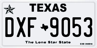 TX license plate DXF9053