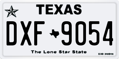 TX license plate DXF9054