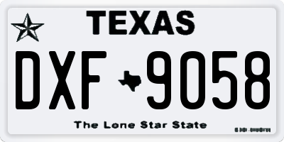 TX license plate DXF9058