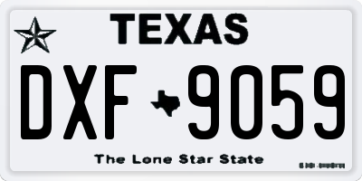 TX license plate DXF9059