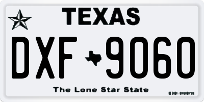 TX license plate DXF9060