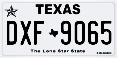 TX license plate DXF9065