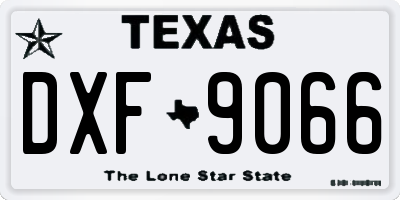 TX license plate DXF9066