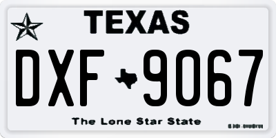 TX license plate DXF9067