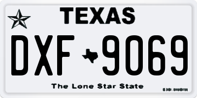 TX license plate DXF9069