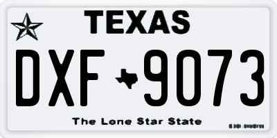 TX license plate DXF9073