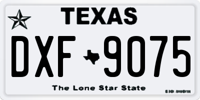 TX license plate DXF9075