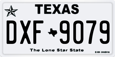 TX license plate DXF9079