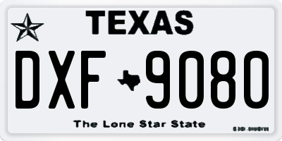 TX license plate DXF9080