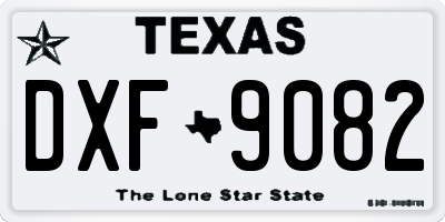 TX license plate DXF9082