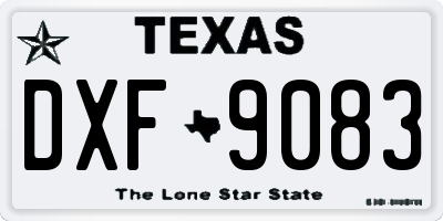 TX license plate DXF9083