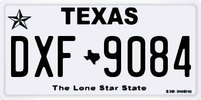 TX license plate DXF9084