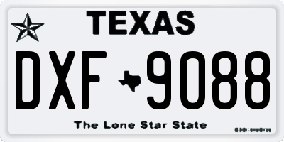 TX license plate DXF9088
