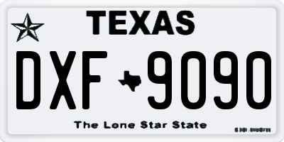 TX license plate DXF9090
