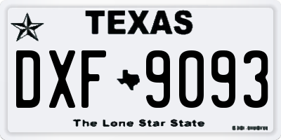 TX license plate DXF9093