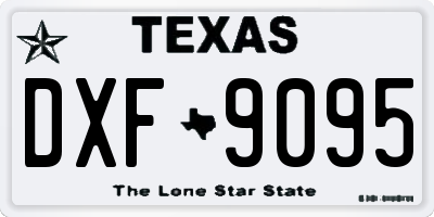 TX license plate DXF9095