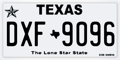 TX license plate DXF9096