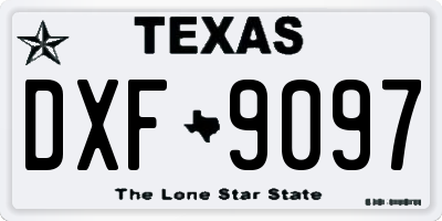 TX license plate DXF9097