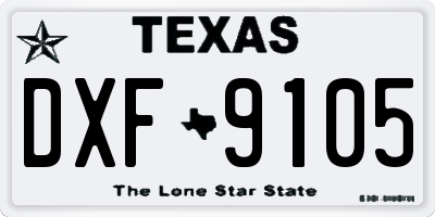 TX license plate DXF9105