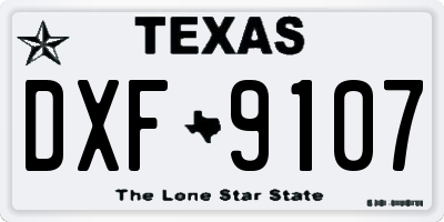 TX license plate DXF9107