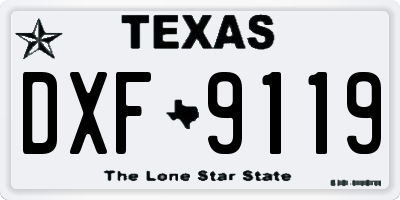 TX license plate DXF9119