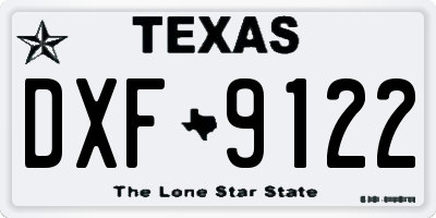TX license plate DXF9122