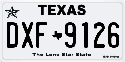 TX license plate DXF9126