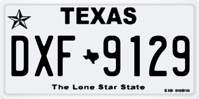 TX license plate DXF9129