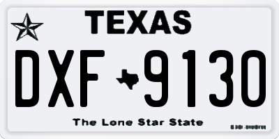 TX license plate DXF9130