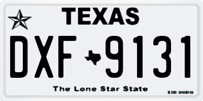 TX license plate DXF9131