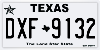 TX license plate DXF9132