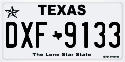 TX license plate DXF9133